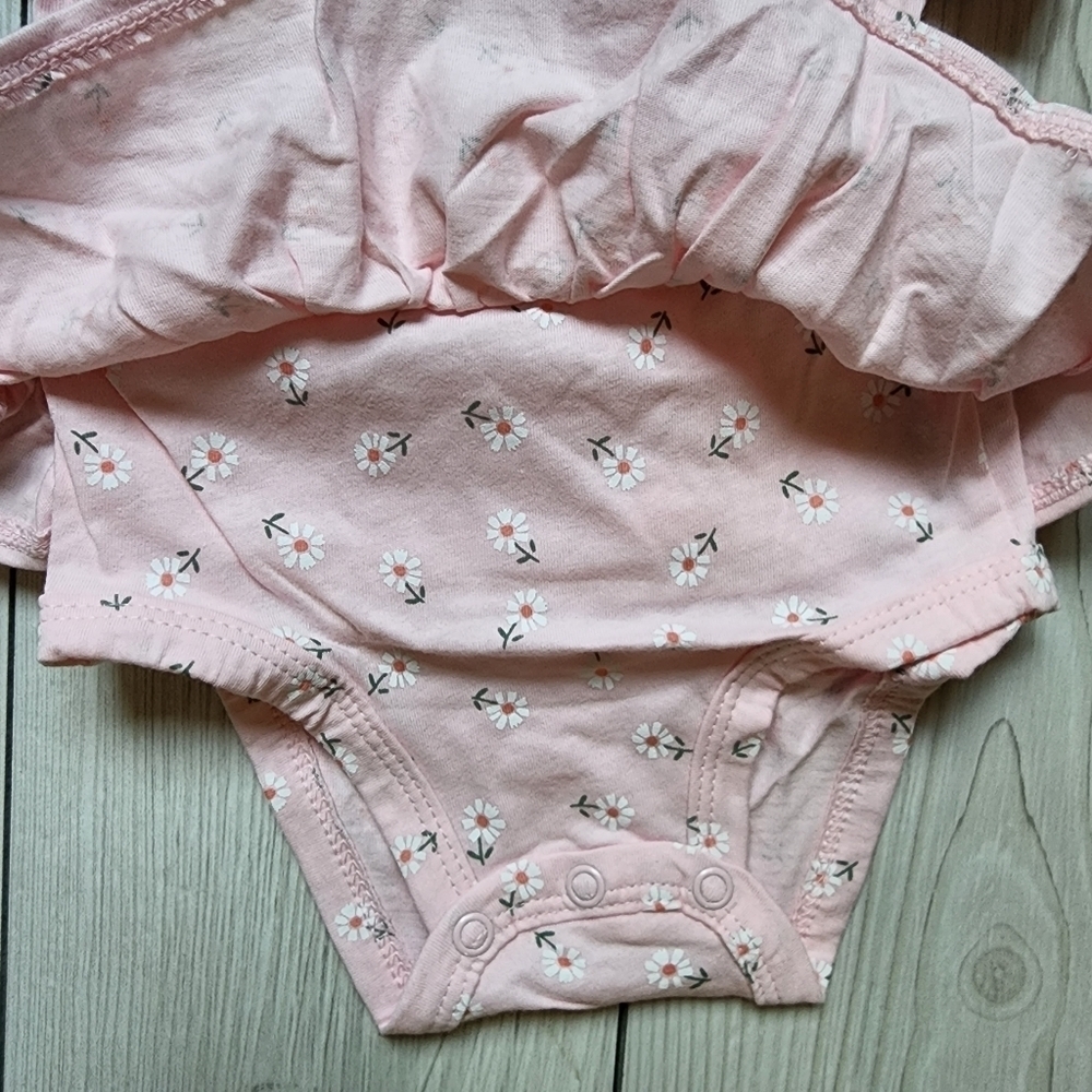 Carter's 2 piece baby outfit pink happy bodysuit with denim pants NWT Size 3 mo - Picture 4 of 16